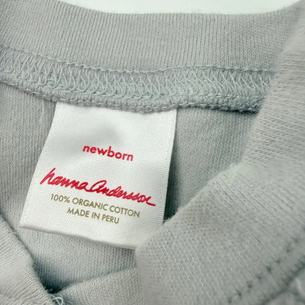 Hanna Andersson Organic Gray Footed Sleeper, Size Newborn